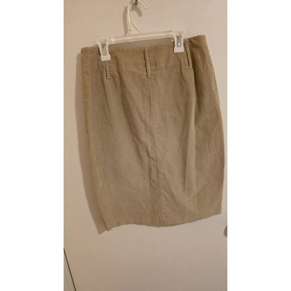 Express Corduroy Skirt Size Small Beige Cotton Spandex Button Down Preppy - Picture 2 of 7